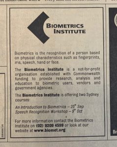 Our 2001 notice in The Australian